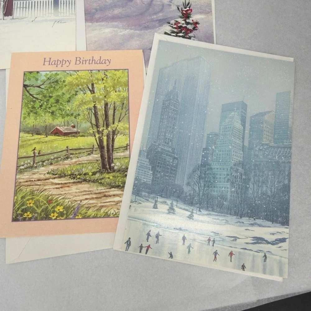 Greeting Cards Mixed LOT of Assorted Scenic Landscape Winter Art Stationary